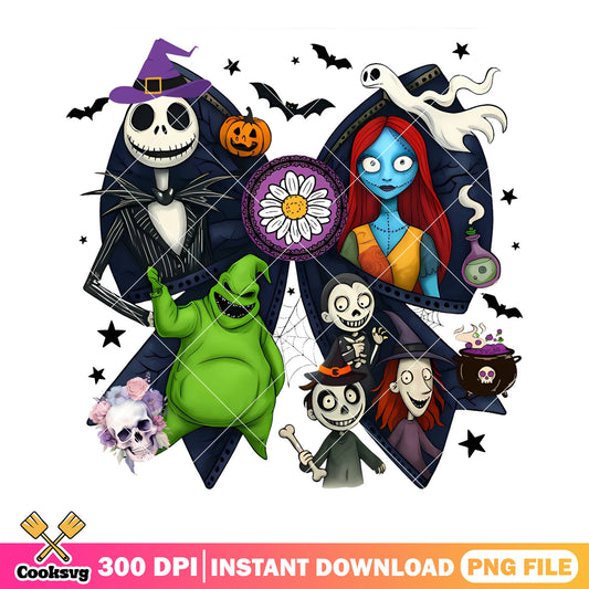 Nightmare before christmas png, scary halloween png, daisy flower png