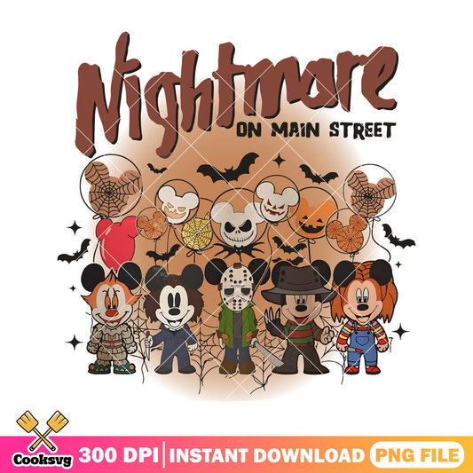 Nightmare on street file png, halloween art png, disney mickey png