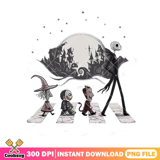 Nightmare street crossing png, halloween costumes png, horror disney png
