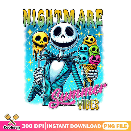 Nightmare summer vibes png, nightmare before christmas png, funny memes png