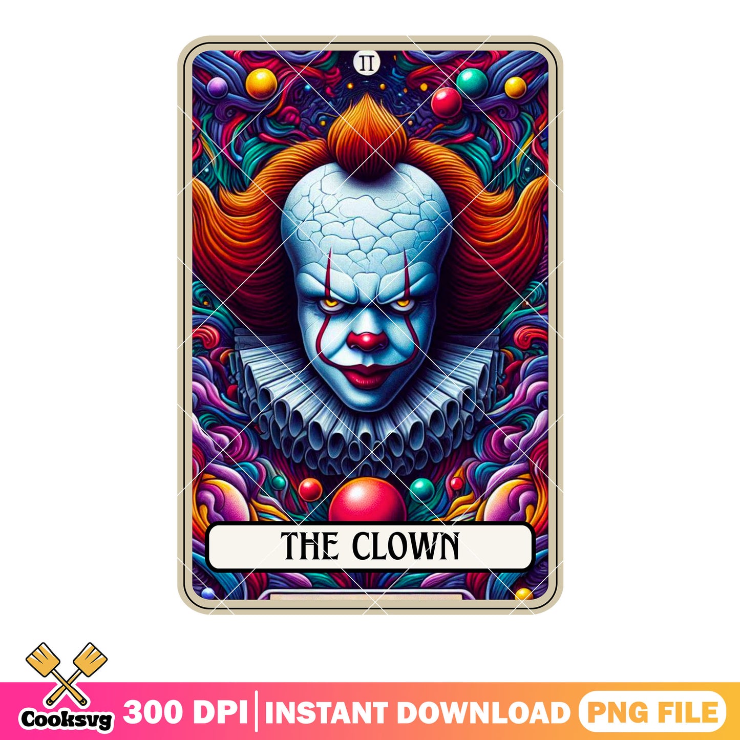 Nightmare  the clown png, mystical card png, magic cloud png