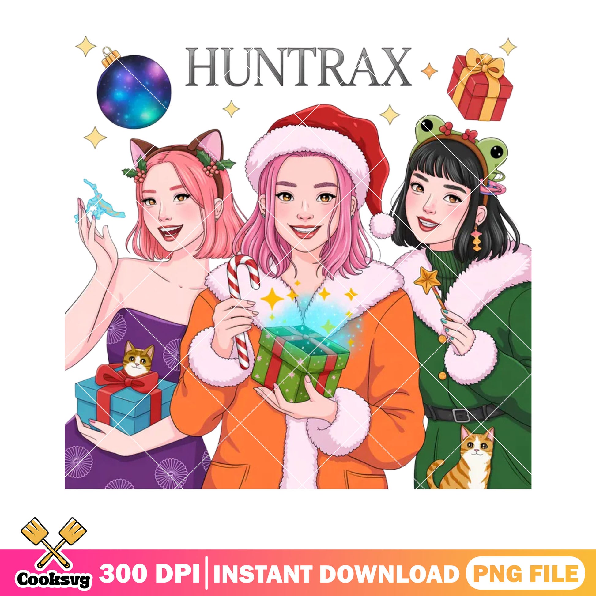 Night noel huntrix png, christmas decor​ png, kpop demon hunters png