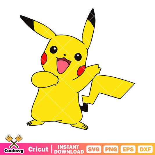 Nintendo Pikachu svg, electric pokemon svg, ​red cheeks svg