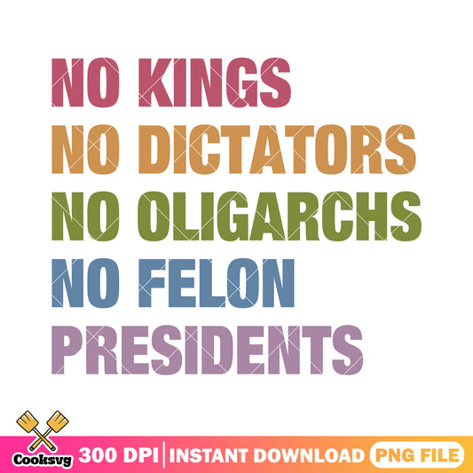 No kings dictators felon png, no kings quote png, no more kings png