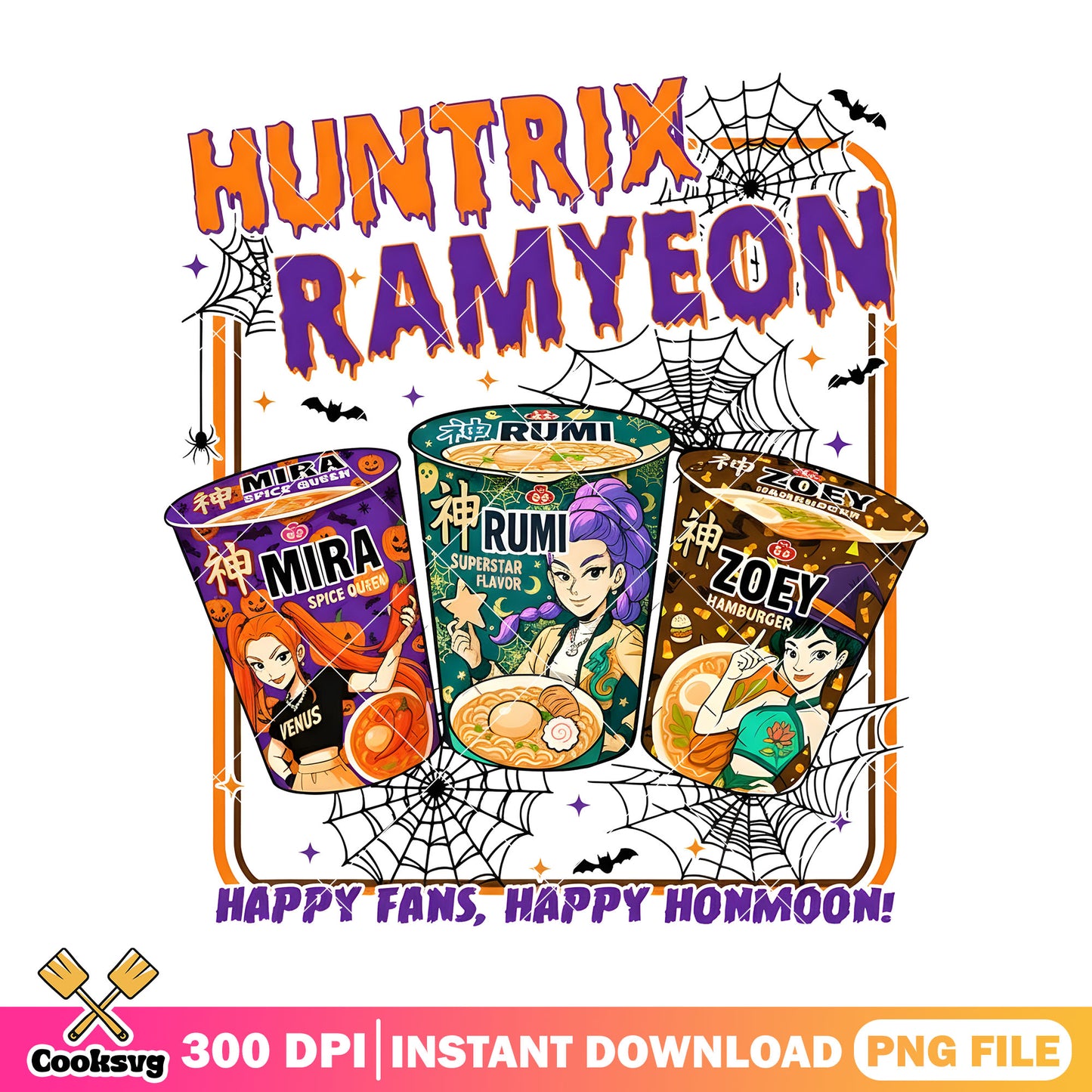 Huntrix ramyeon halloween png