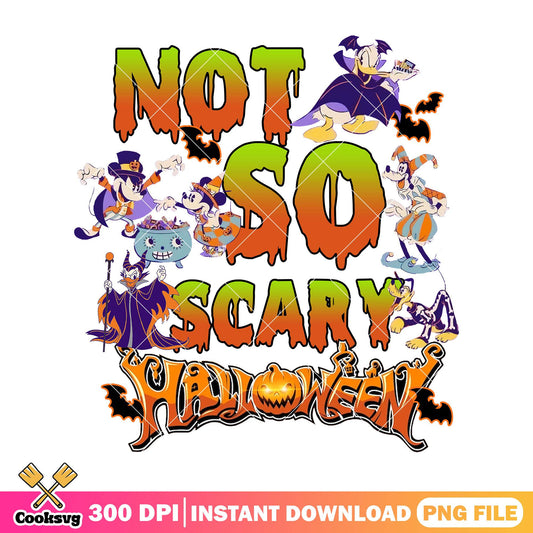 Not so scary design png, halloween day png, disney cartoon png