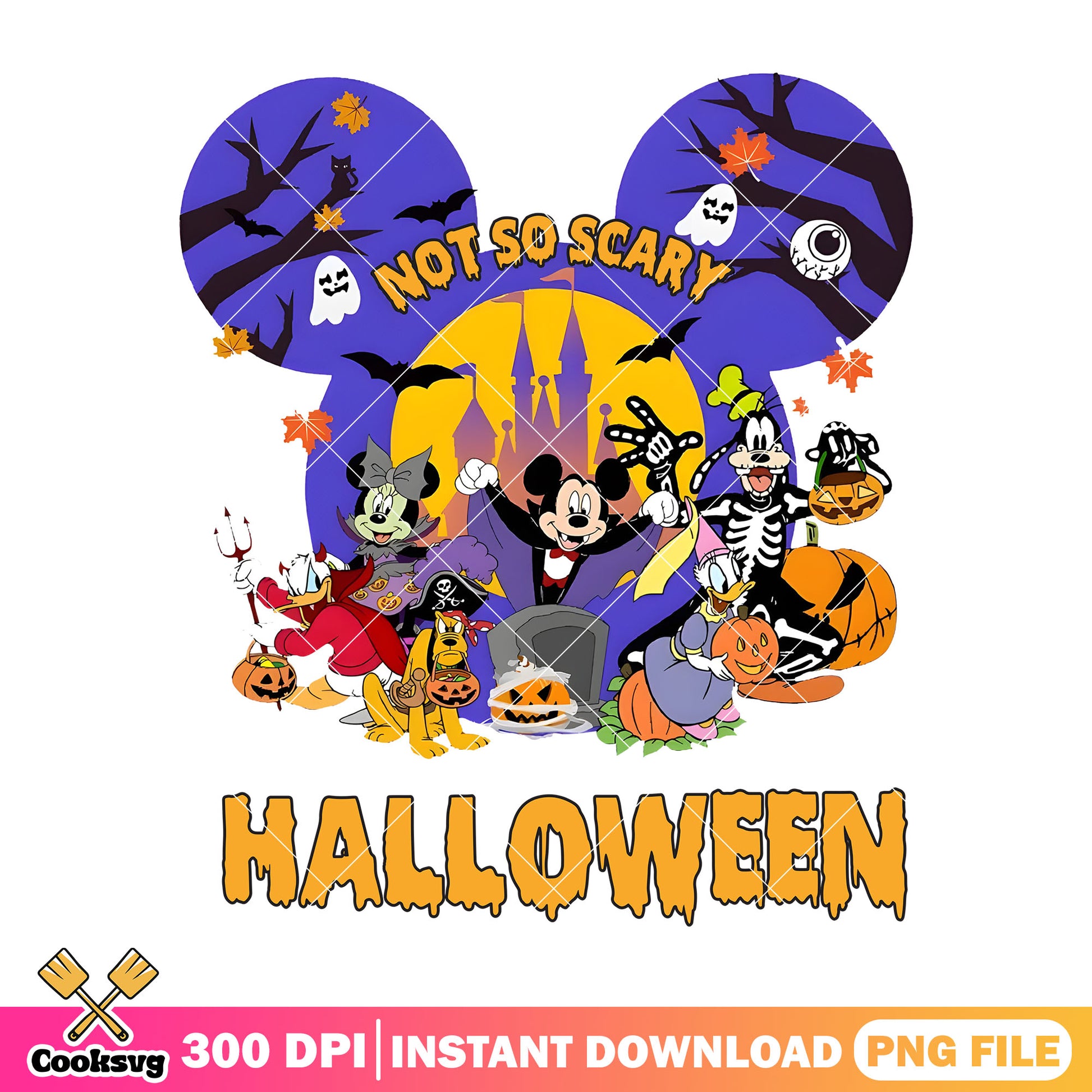 Not so scary halloween design png, mickeys not so scary​ png