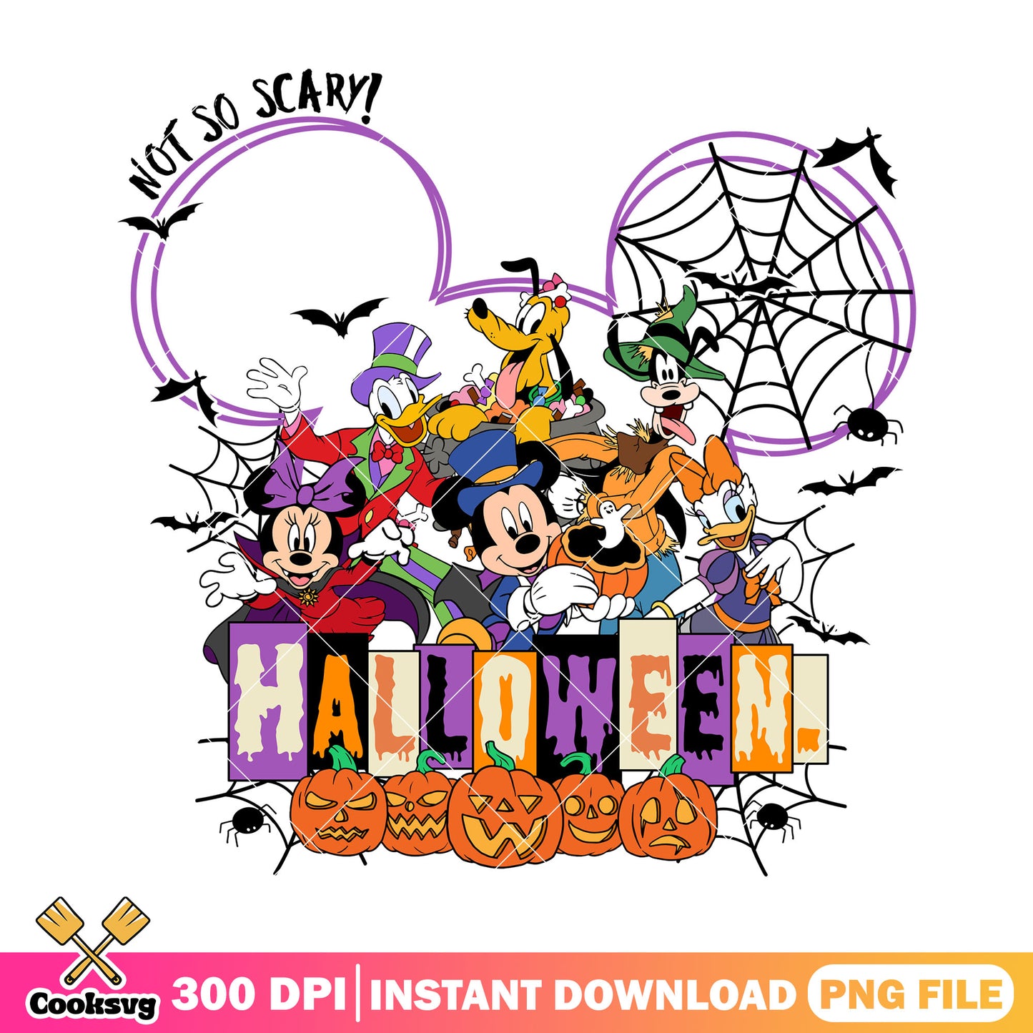 Not so scary halloween png, disney movie png, halloween costumes png