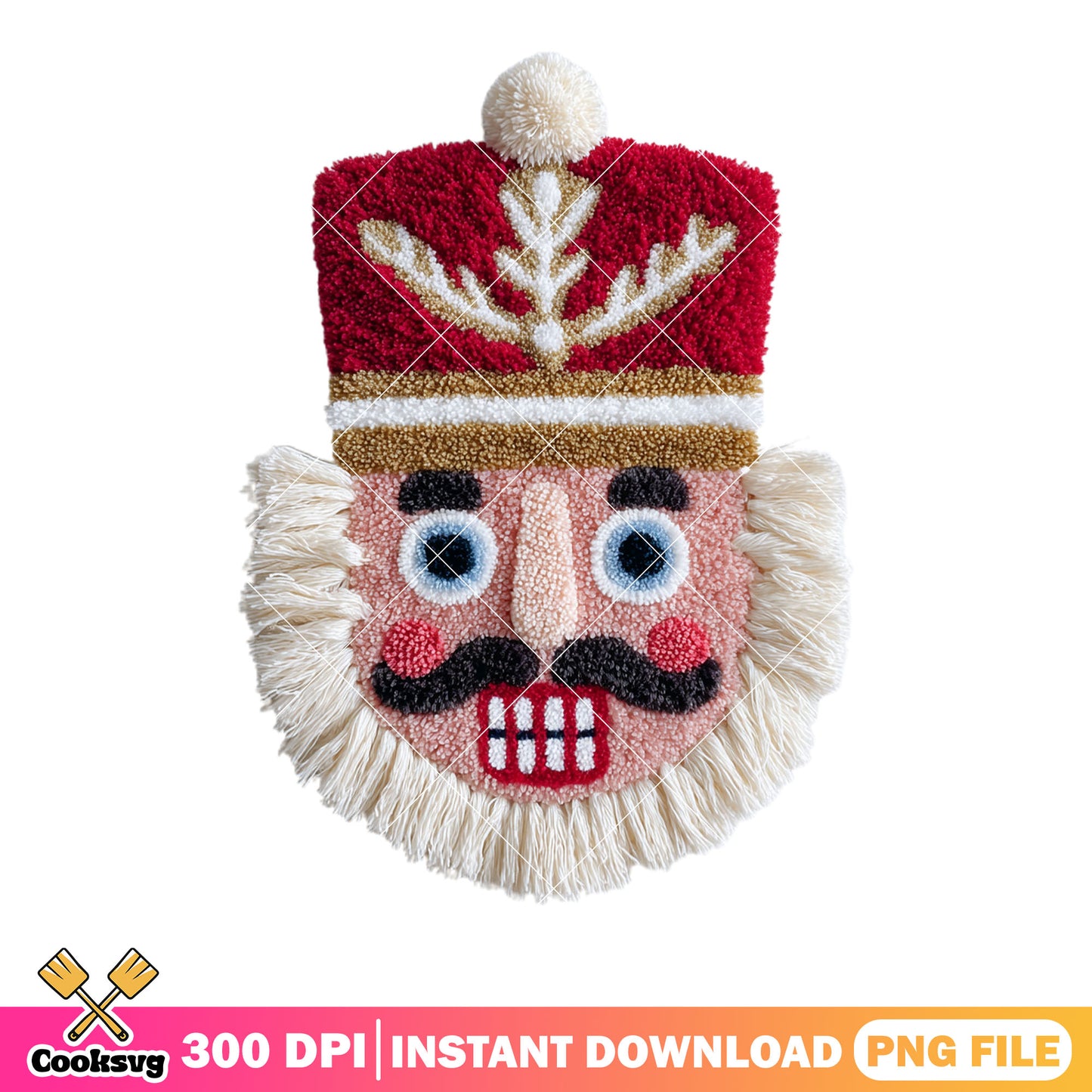 Nut cracker pom pom png, merry christmas png, hooked pillows​ png