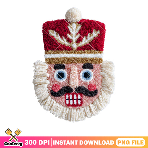 Nut cracker pom pom png, merry christmas png, hooked pillows png