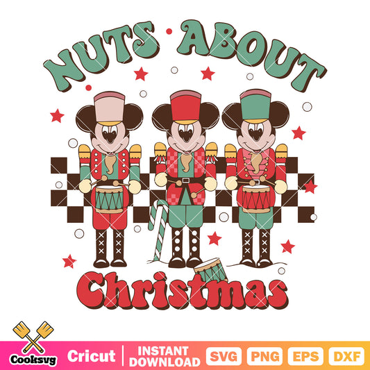 Nuts about christmas svg, mickey mouse​ svg, starry night​​​ svg