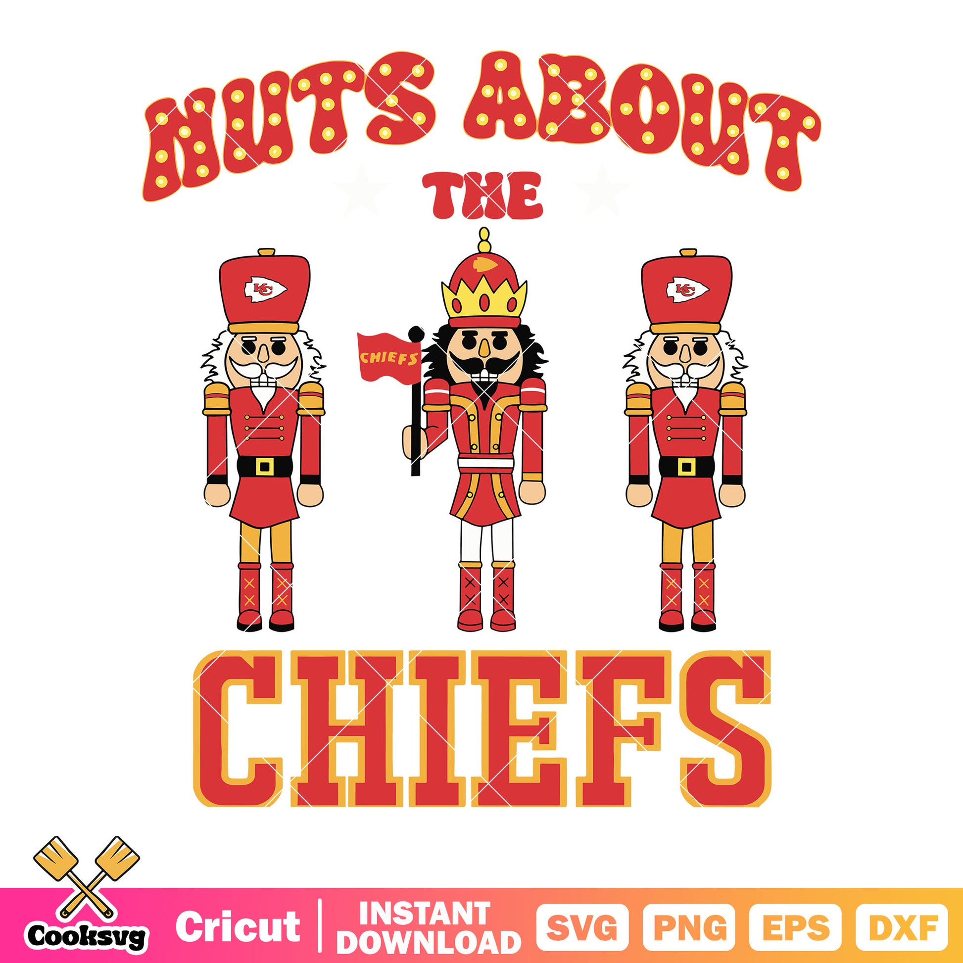 Nuts about the chief svg, kansas city chiefs svg, red flags svg