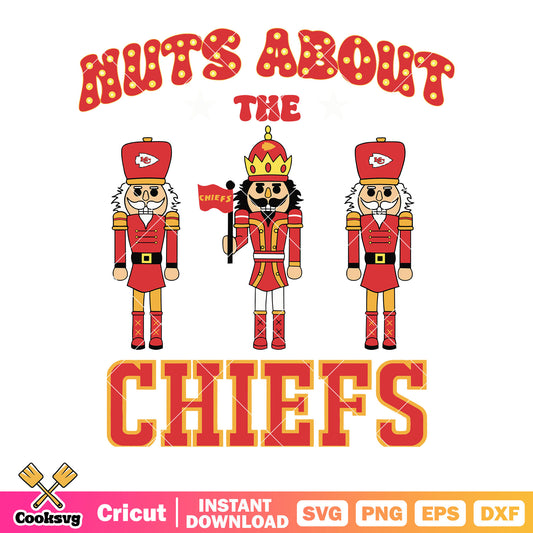 Nuts about the chief svg, kansas city chiefs svg, red flags svg