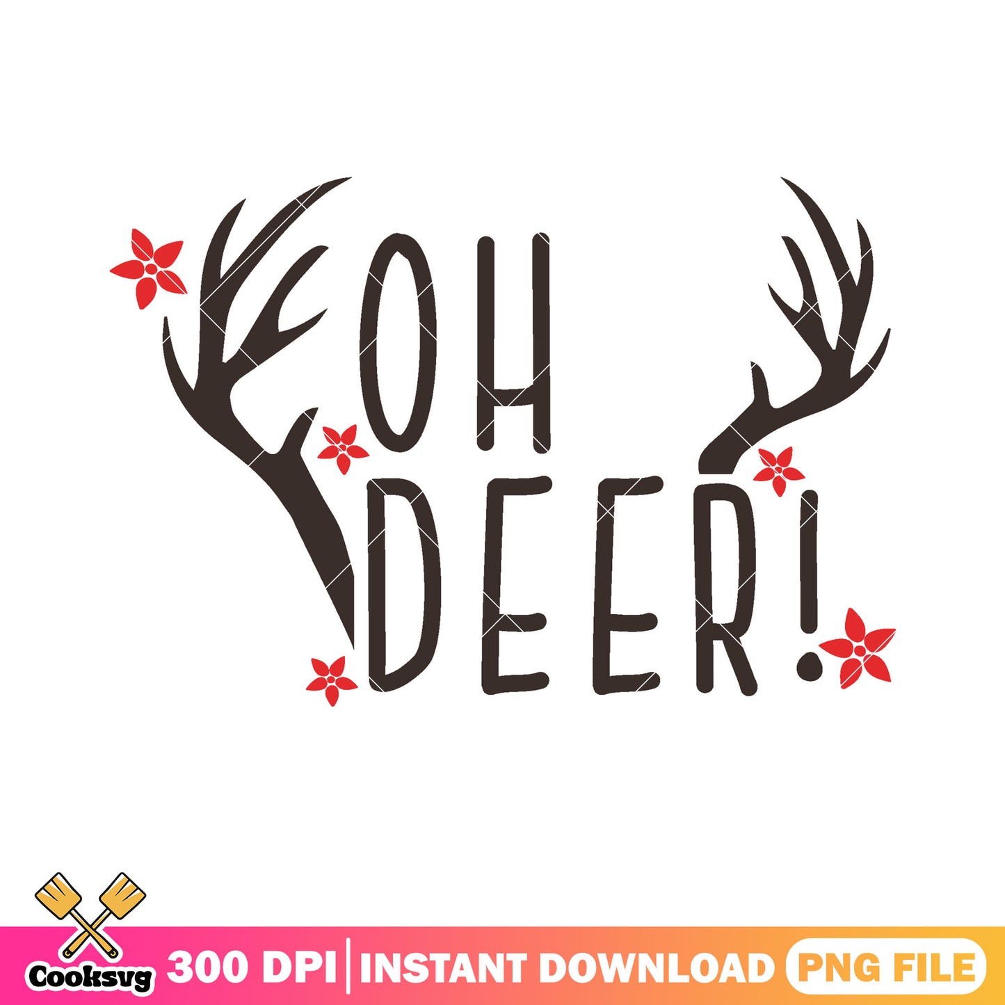 Oh deer christmas png, christmas reindeer png, merry christmas png