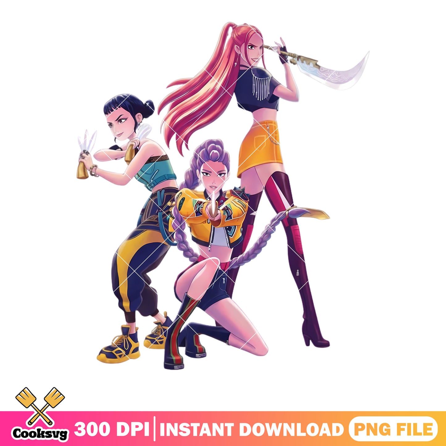 Oh huntrix fight demon png, kpop demon hunters png, huntrix kpop png