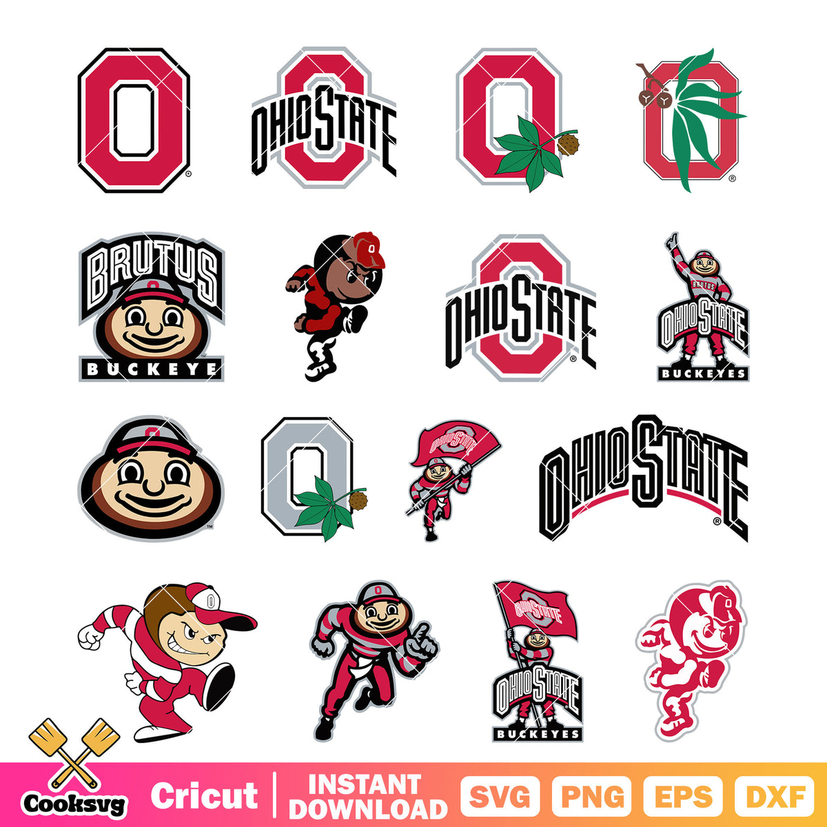 Ohio State Buckeyes Logo Layered Svg Dxf Logo Vector File Ohio State