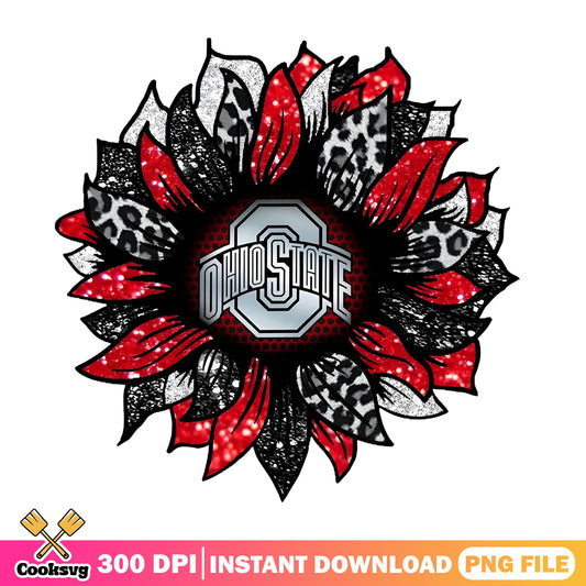 Ohio State Sunflower Leopard PNG, Buckeyes PNG, Football PNG