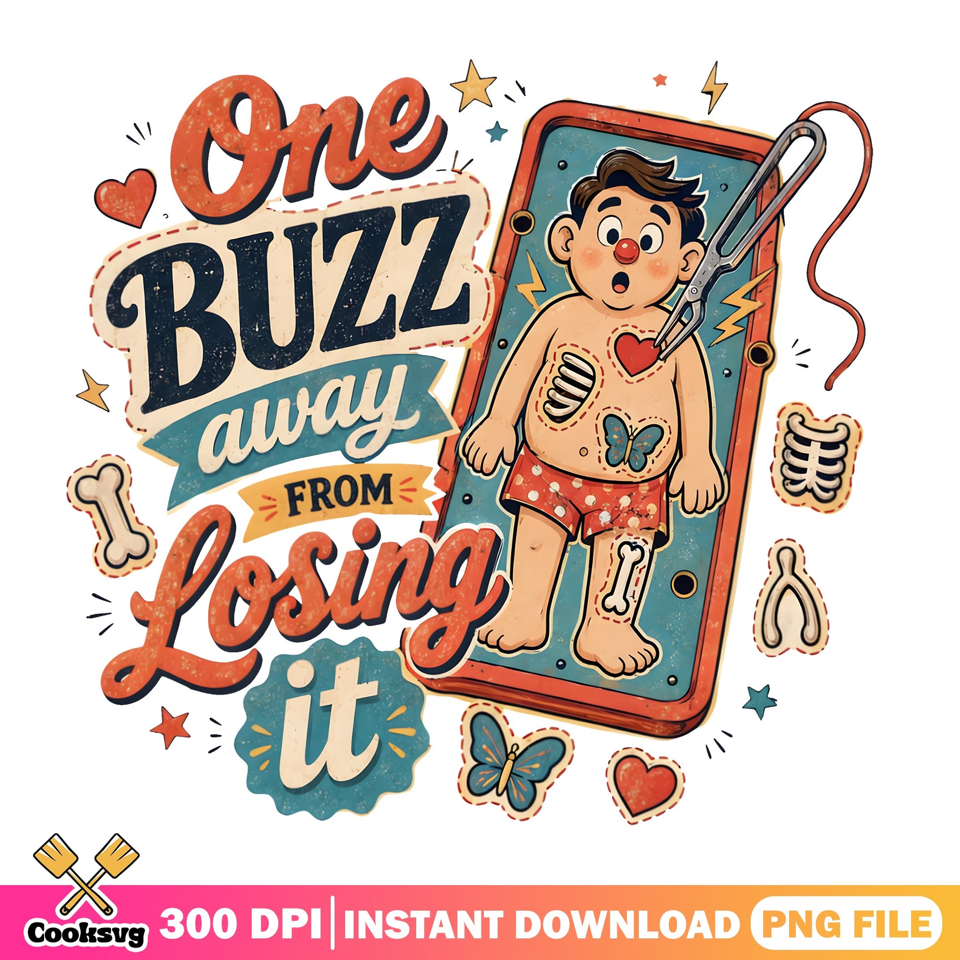 One Buzz Away From Losing It PNG, Operation Game PNG, Funny PNG