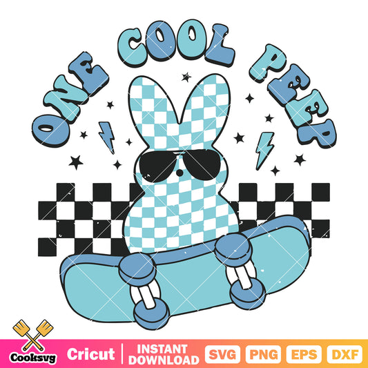 One cool peep bunny vibes svg, trend vibe​ svg, trending quote svg