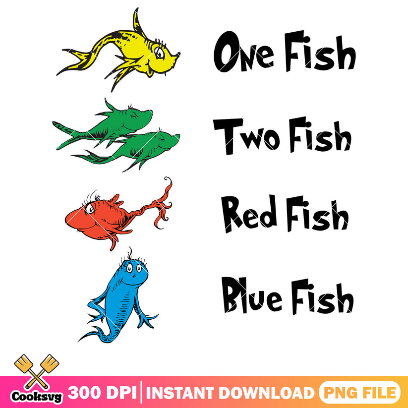 One fish two fish red blue fish png, dr seuss fish png, dr seuss png ...