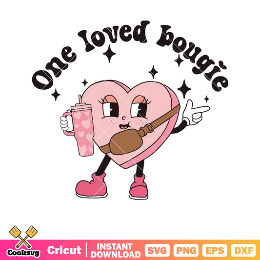 One loved bougie pink love svg, pink valentine svg, love valentine svg