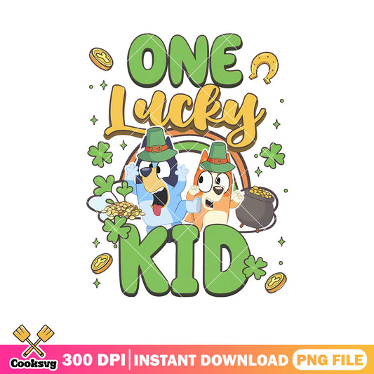 One lucky bluey bingo kid png, bluey patricks png, bluey friends png