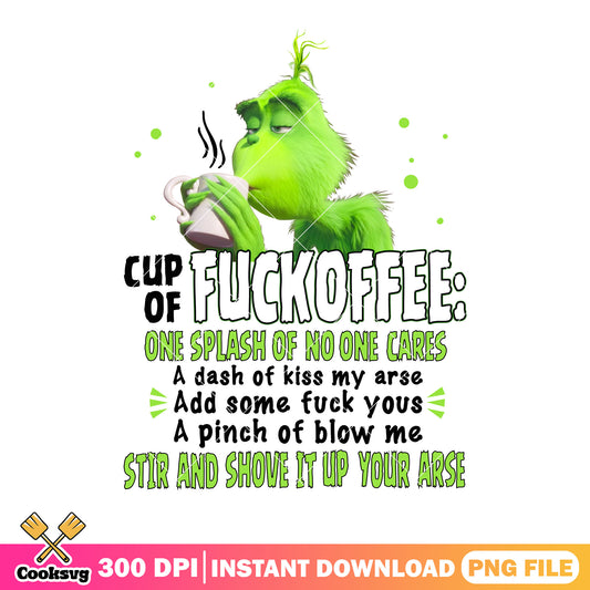 One splash of no one cares png, christmas cards png, green monster png
