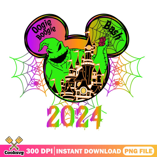 Oogie Boogie Bash 2024 Mickey PNG, Disney Halloween PNG, Spooky Castle PNG