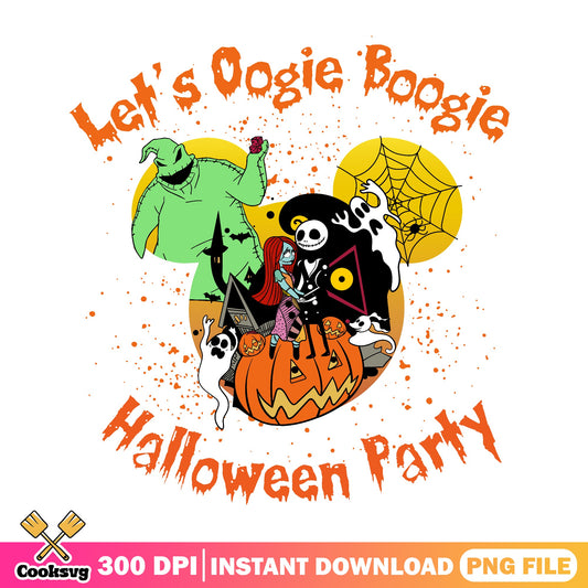 Oogie Boogie Halloween Party PNG, Nightmare Before Christmas PNG
