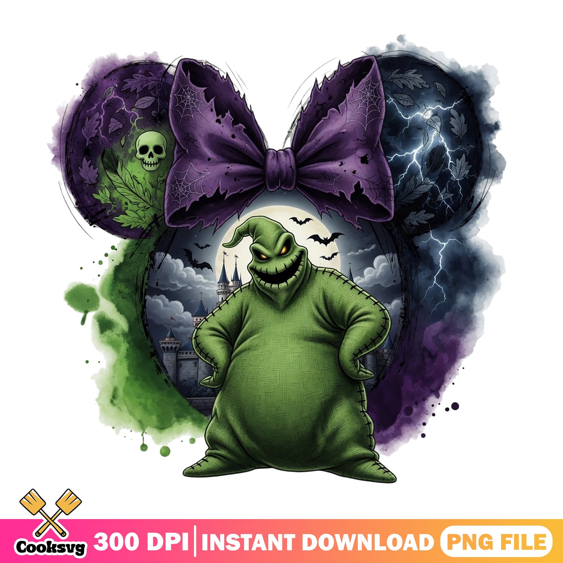 Oogie Boogie Minnie Ears Halloween PNG, Disney PNG, Halloween PNG