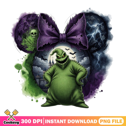 Oogie Boogie Minnie Ears Halloween PNG, Disney PNG, Halloween PNG