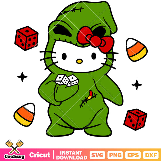 Oogie boogie concha hello kitty svg, hello kitty christmas svg