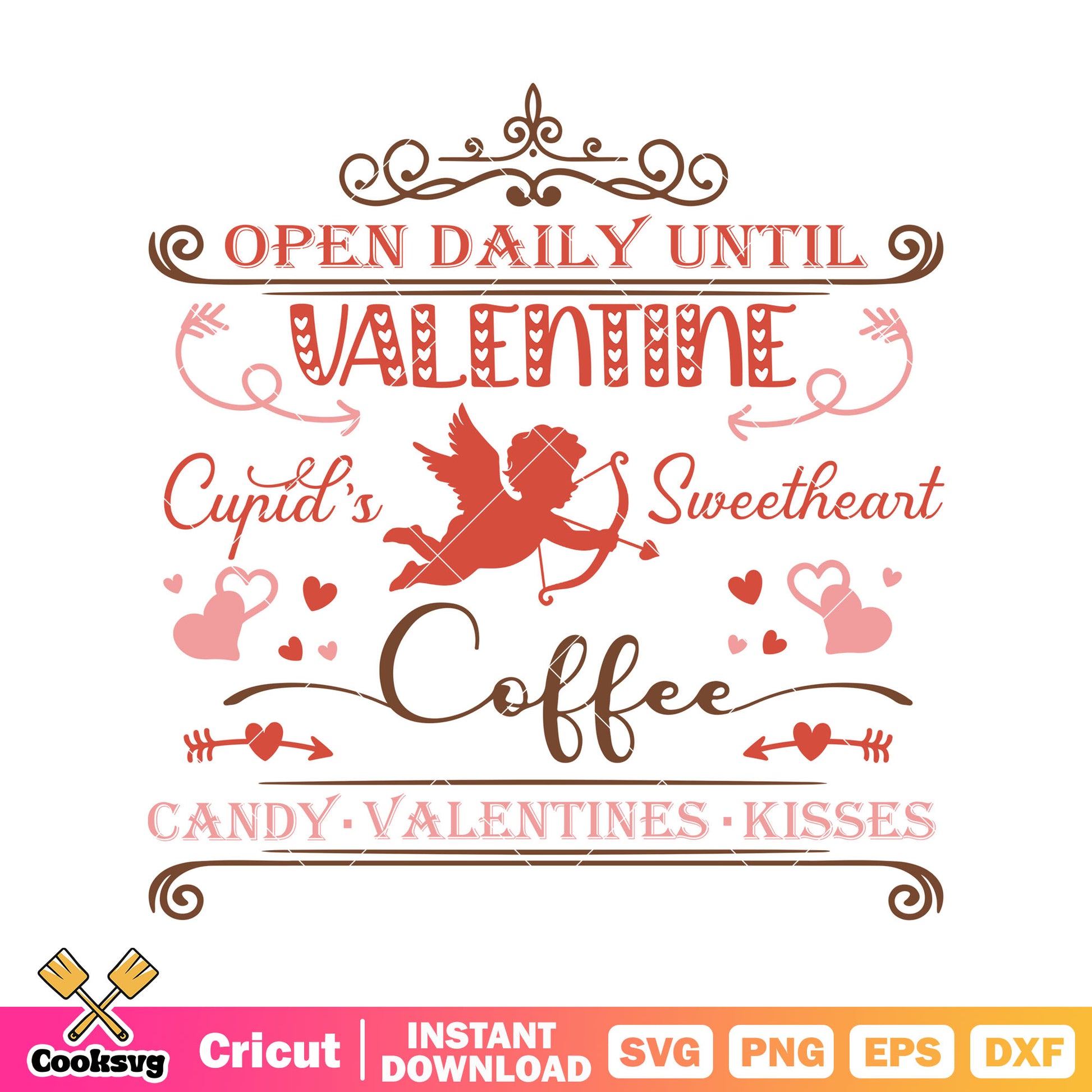 Open day until valentine cupid svg, cupid valentine svg