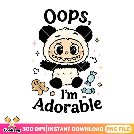 Opps Im adorable labubu png, labubu near me​ png, cute labubu png