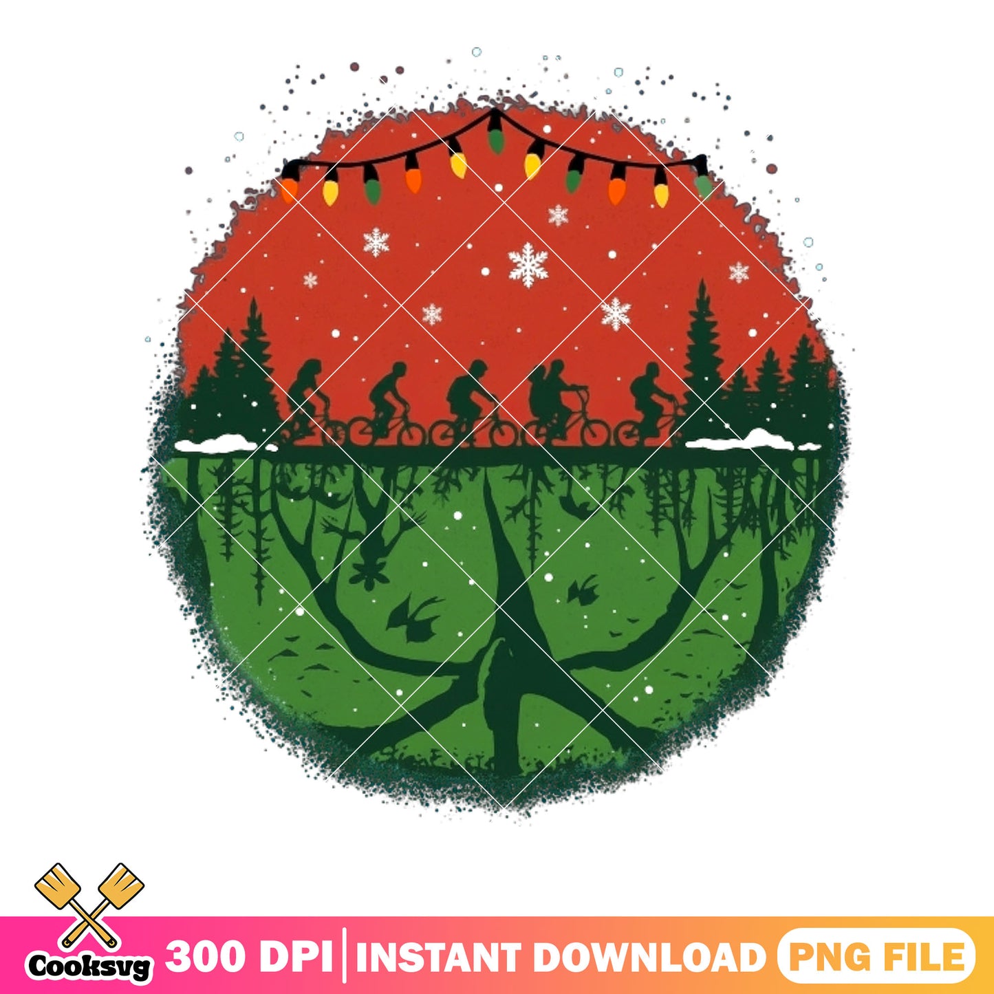 Orange The party snow png, merry xmas png, stranger things ​​png