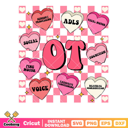 Ot valentine pink vibes svg, ot valentines​ svg, valentine vibe svg