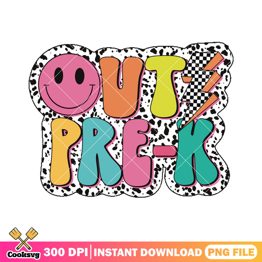 Out pre-k file design png, happy back to school png, smile icon png