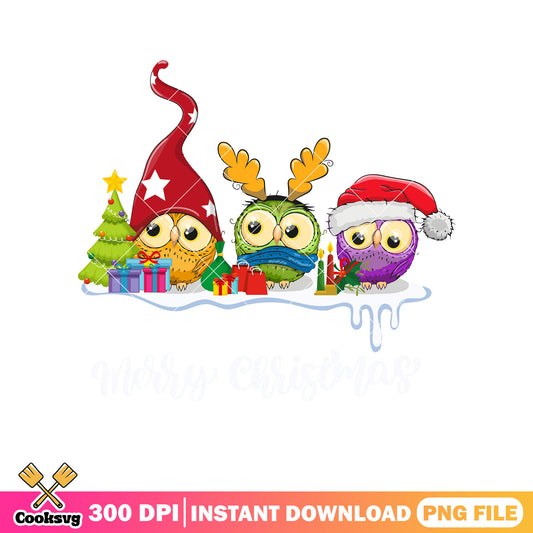 Owl cute merry christmas png, christmas owl​ png, merry christmas png