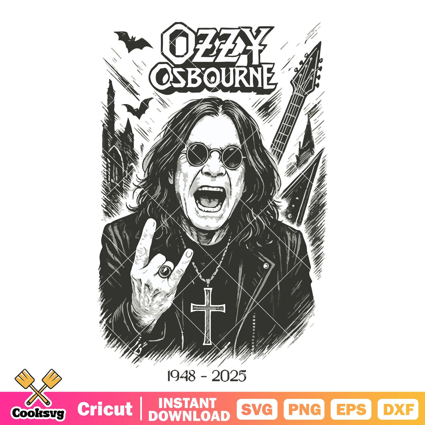 Ozzy osbourne 2025 svg, ozzy osbourne​ svg, ozzy rock and roll rebel​ svg