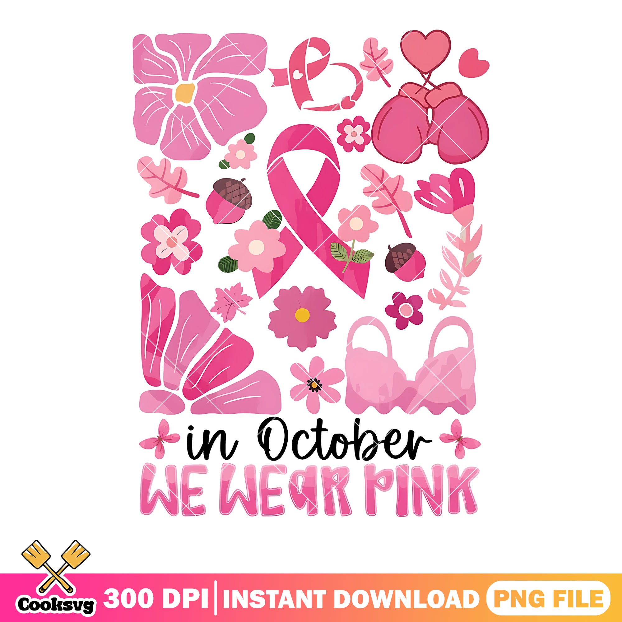 PInk stuff in october png, in october we wear pink png, pink flower pn ...