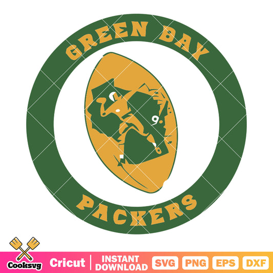 Packers yellow ball svg, Green Bay Packers svg, nfl ball​ svg