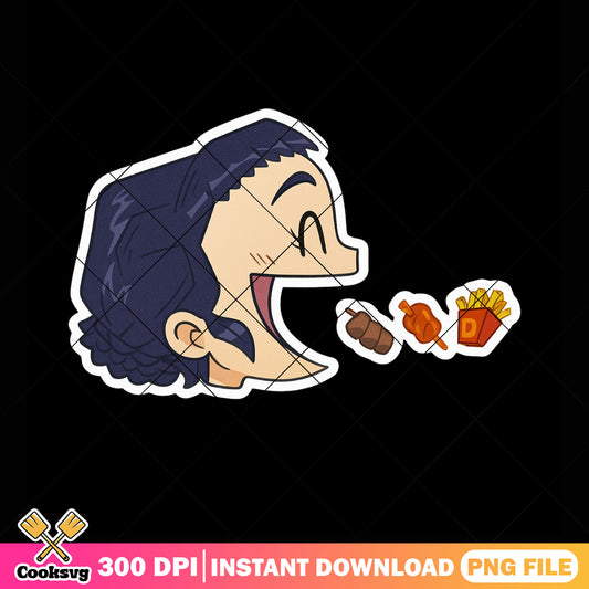 Pacman zoey png sticker, zoey huntrix png, huntrix movie png