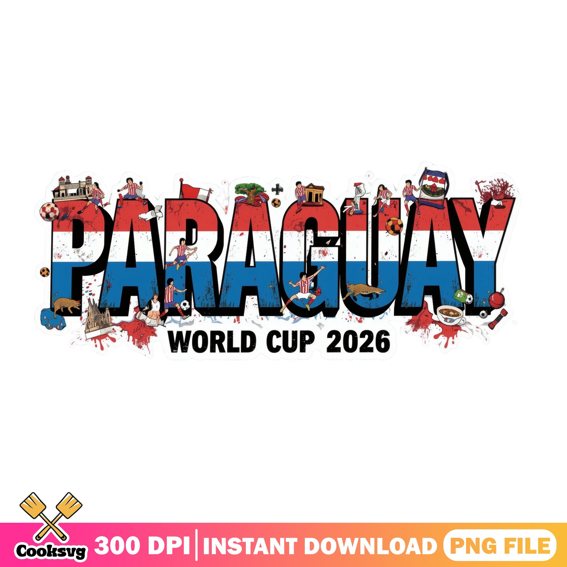 Paraguay World Cup 2026 PNG, Soccer Fan Shirt, Football PNG
