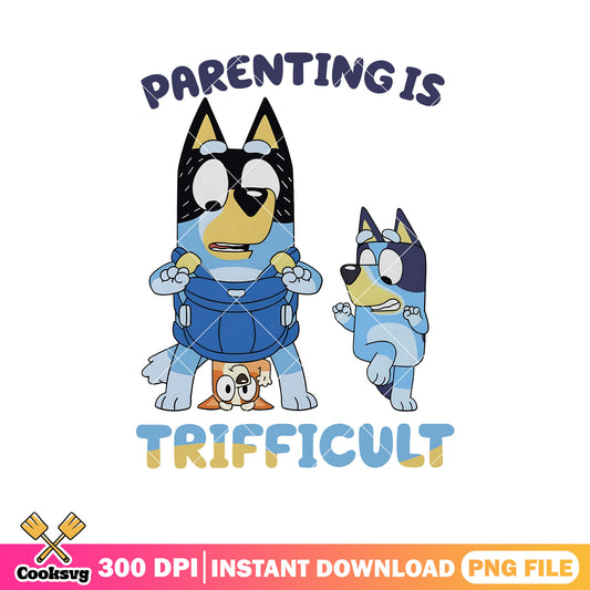 Parenting is trifficult png, bluey family png, bluey costume png