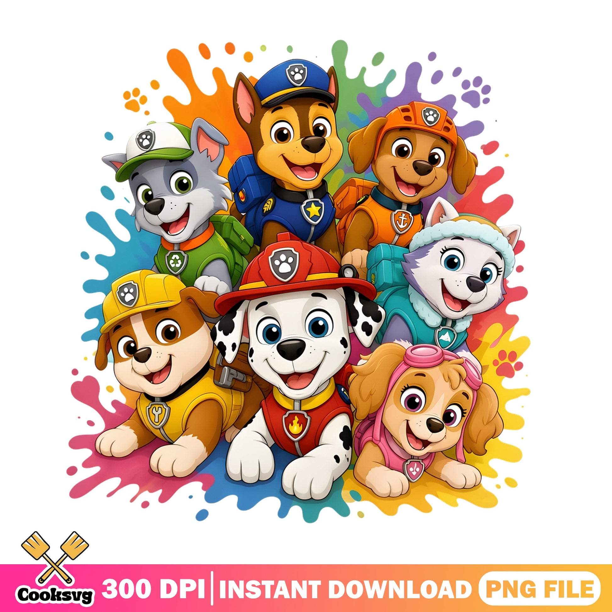 Paw Patrol Characters Bundle PNG, Paw Patrol PNG, Kids PNG