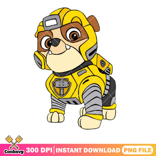 Paw patrol Rubble png, cartoon for kid​ png, french bull dog​ png