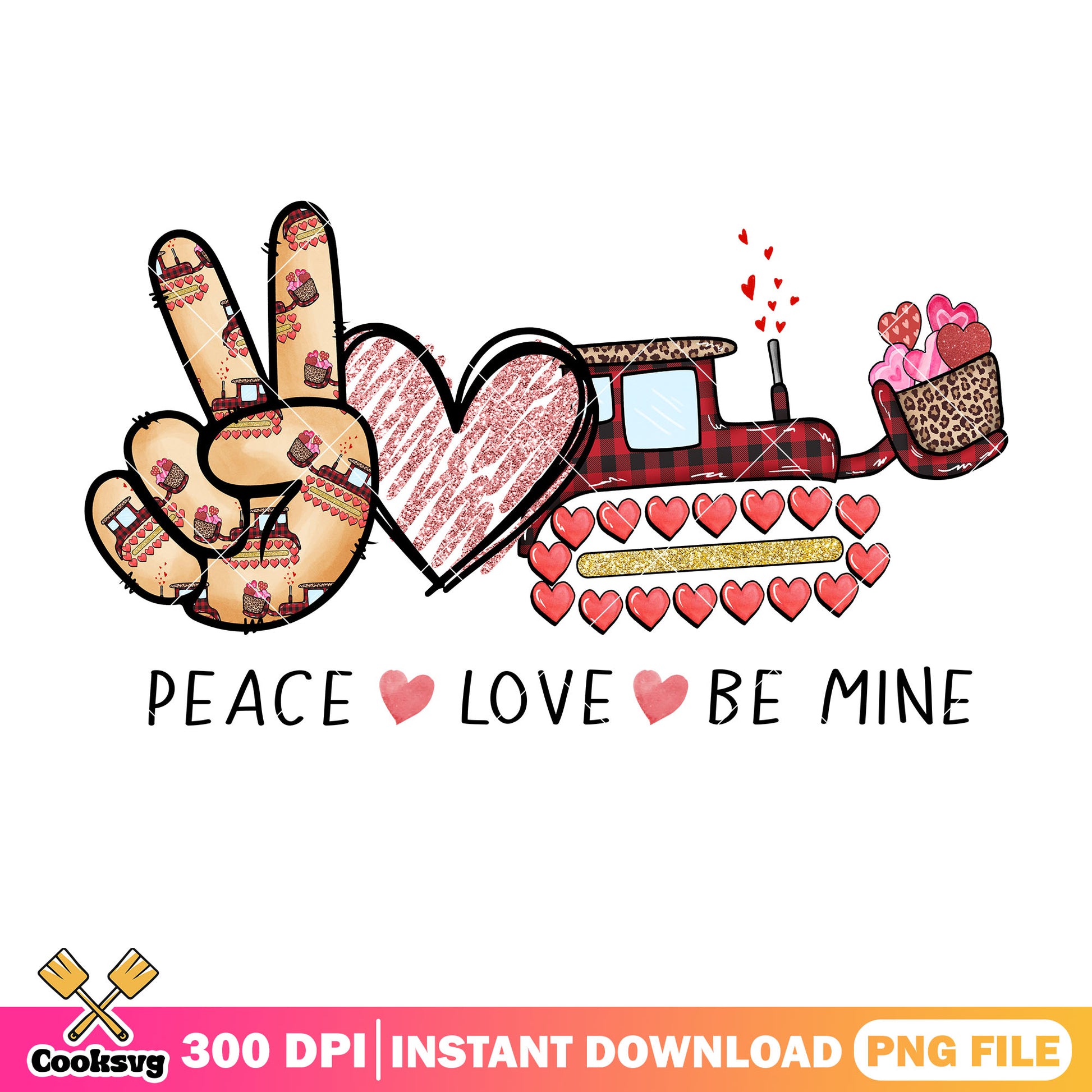 Peace love be mine valentine png, peace love valentine png