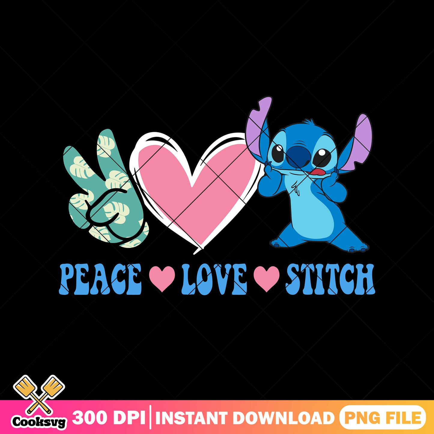 Peace love stitch disney png, love stitch png, stitch disney png