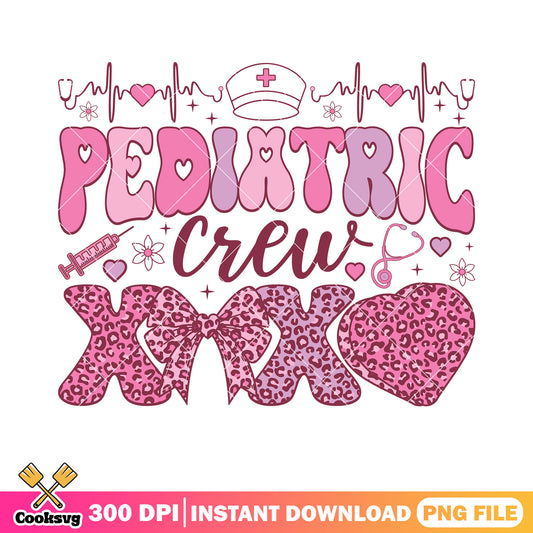 Pediatric crew XOXO png, valentine design png, valentine vibes png