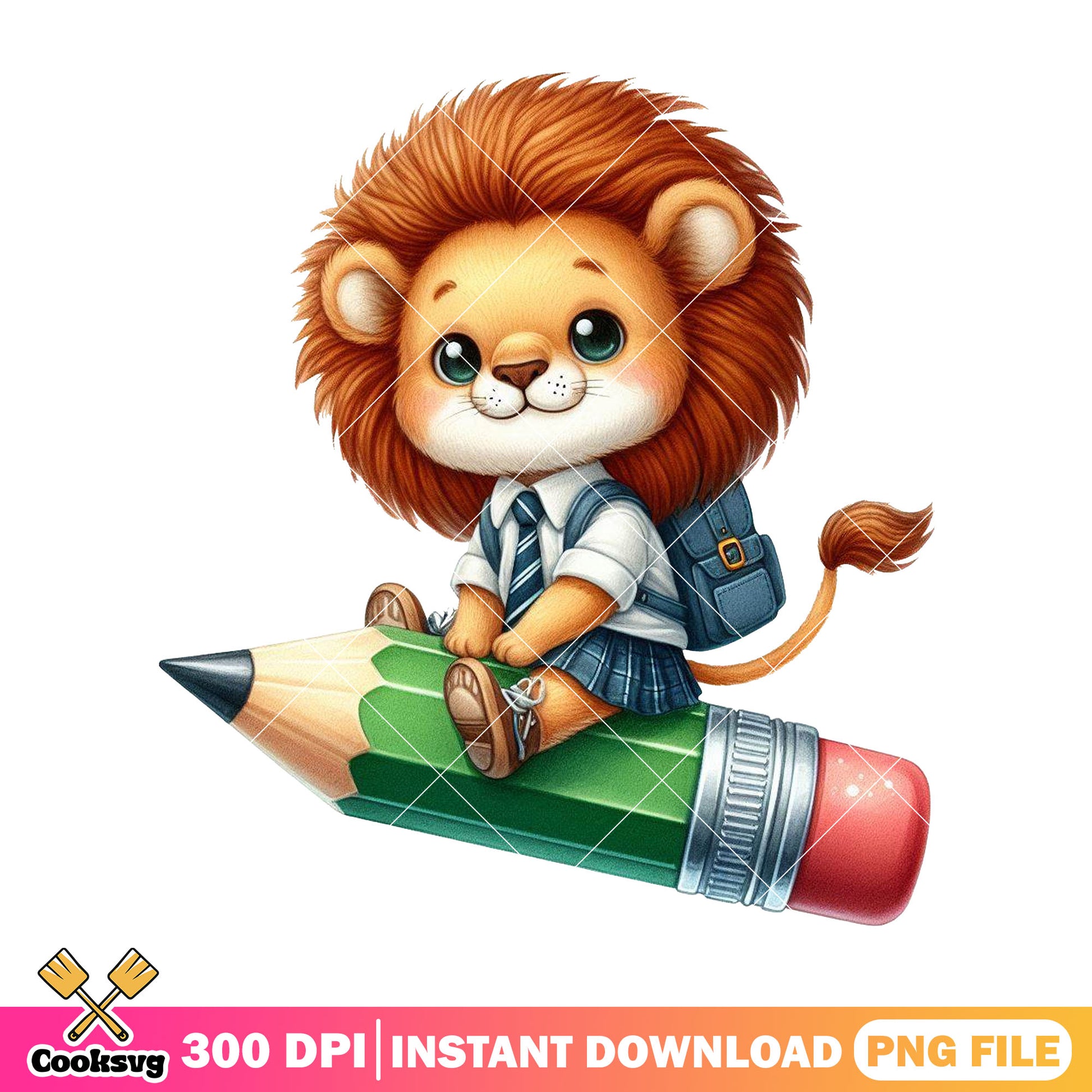 Pencil and lion chibi png, lion near me png, back to school image png